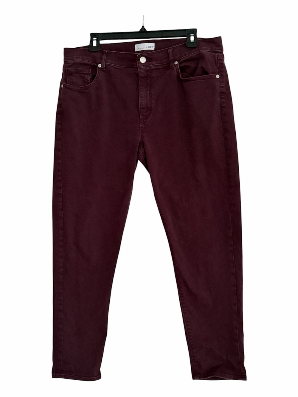 LOFT Women's Burgundy Ankle Skinny Jeans Size 14 or 32